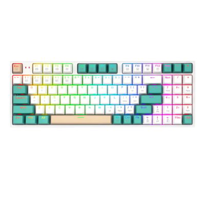 REDRAGON Kitava 94Key Green|White KeyCap RGB Red Switch Mechanical Gaming Keyboard - White|Green|Yellow